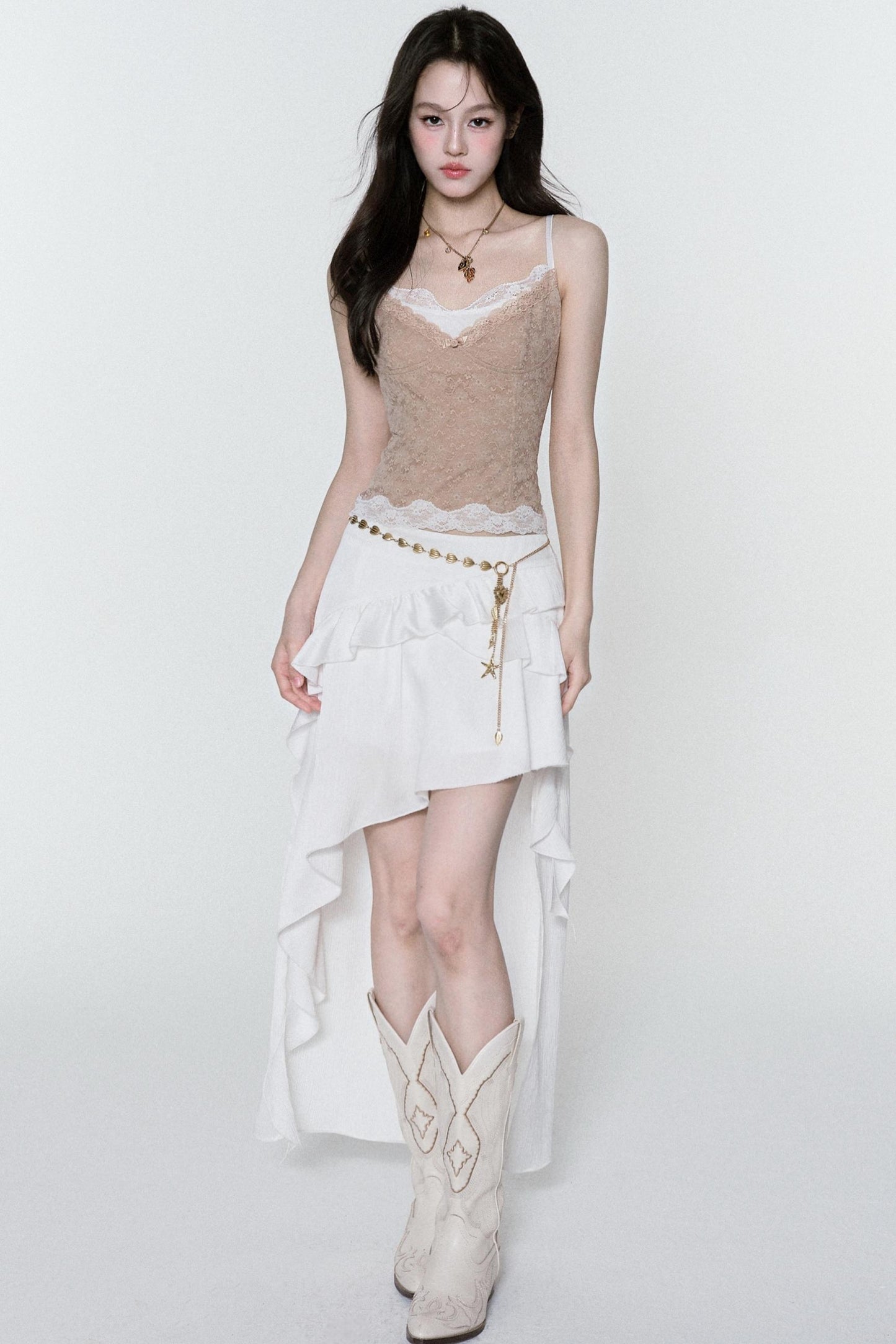 Ruffle Halter Bustier Top Set-Up