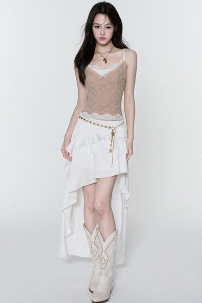 Ruffle Halter Bustier Top Set-Up