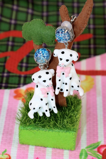 Dalmatian Silver Stud Earrings