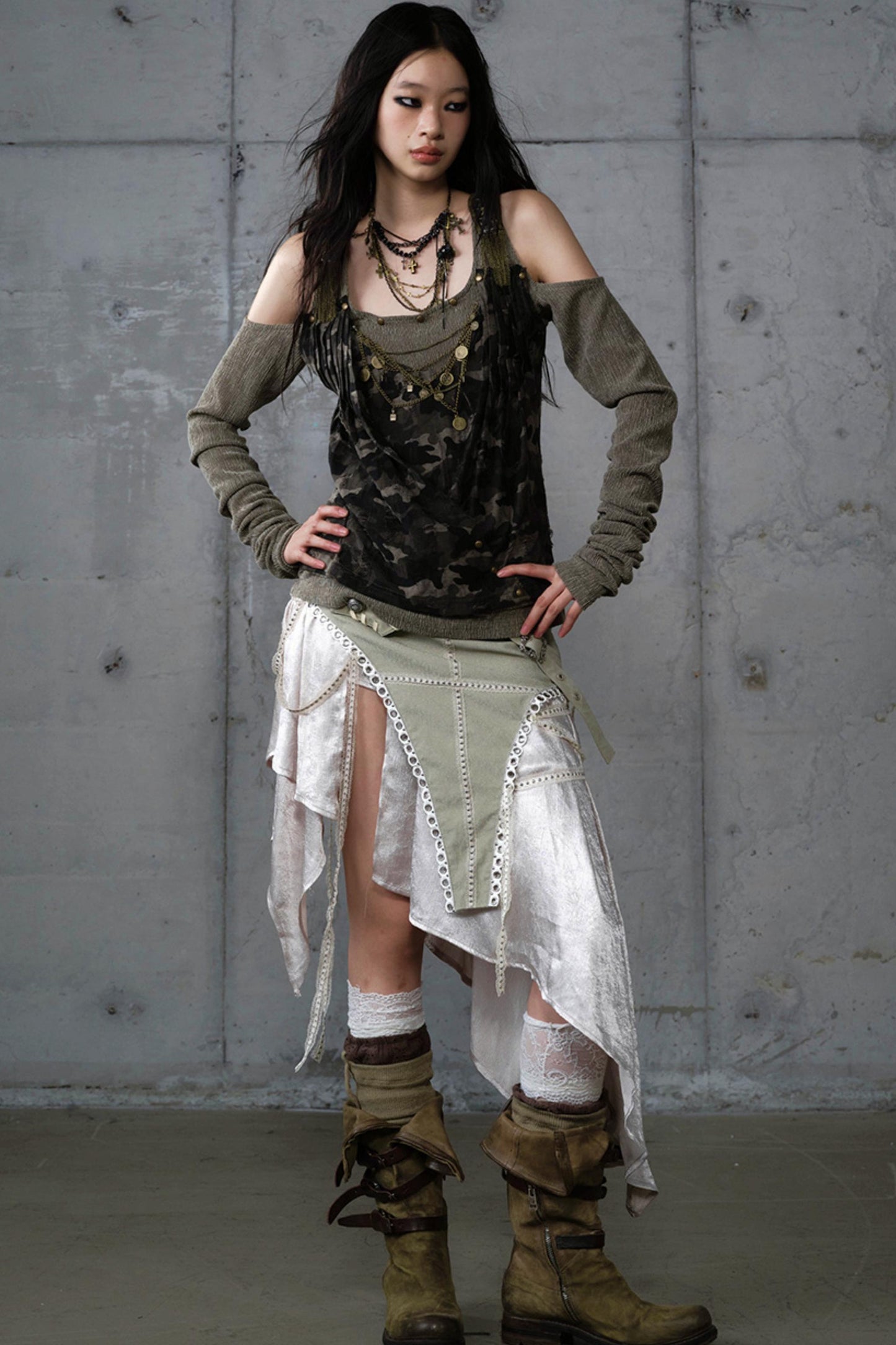 Leaky Shoulder Long Sleeve Top