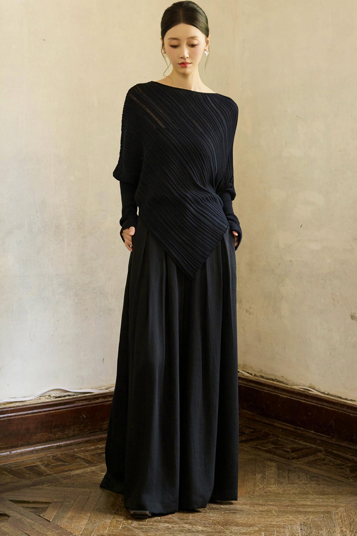 Lazy Bat Sleeve Wool Pullover Sweater