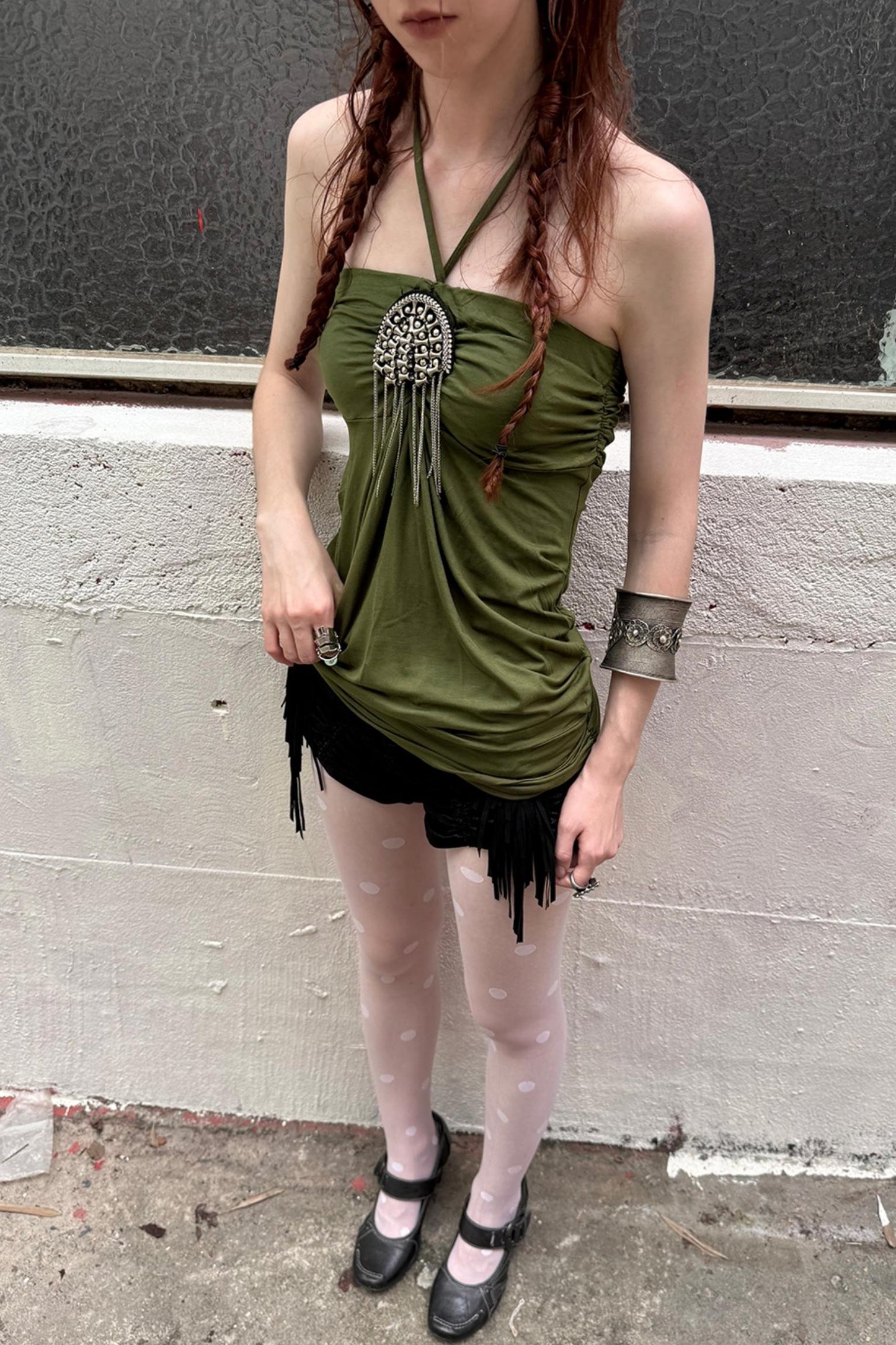 Metal Button Corset Tank