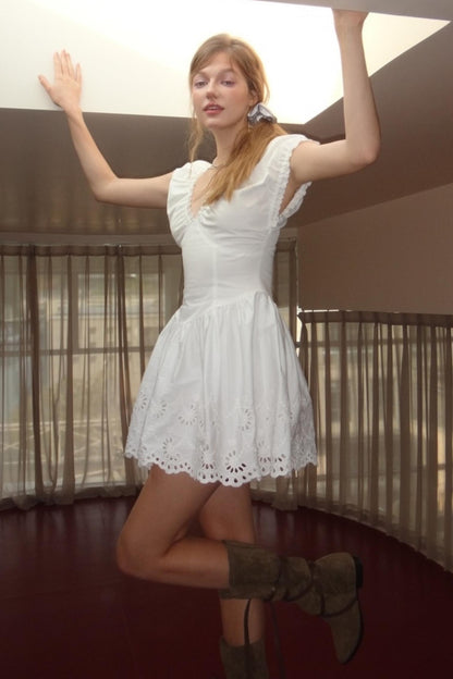 Vintage Pleated A-Line Dress