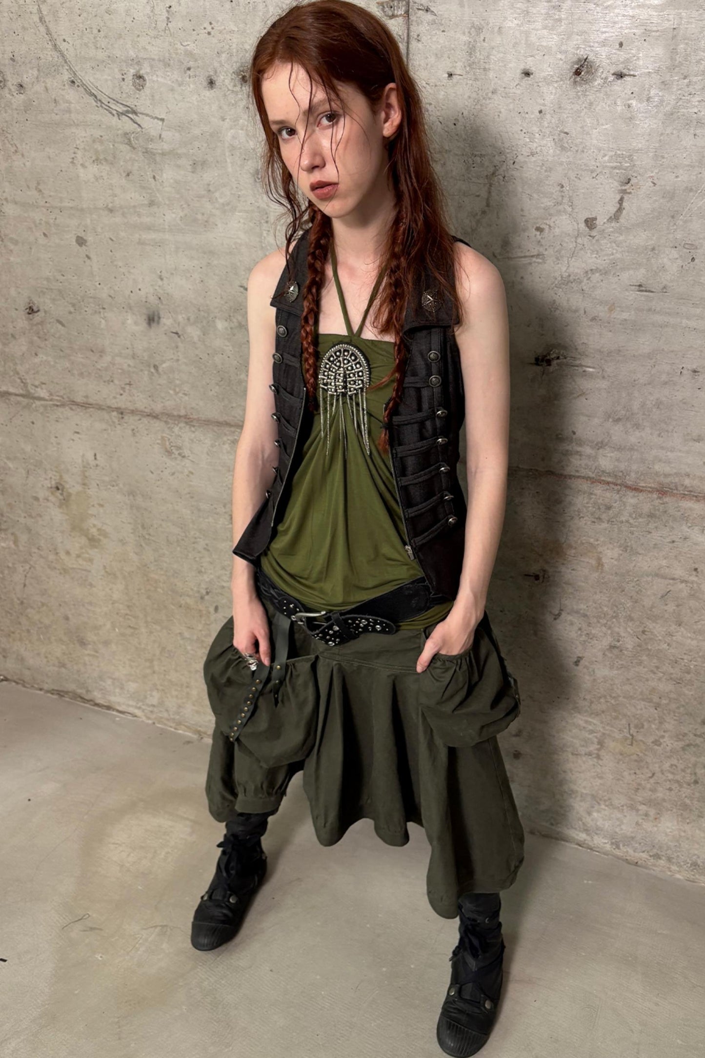 Metal Button Corset Tank