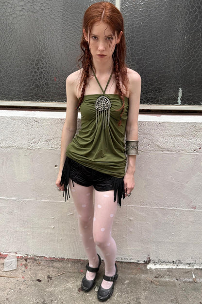 Metal Button Corset Tank