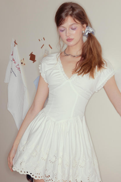 Vintage Pleated A-Line Dress