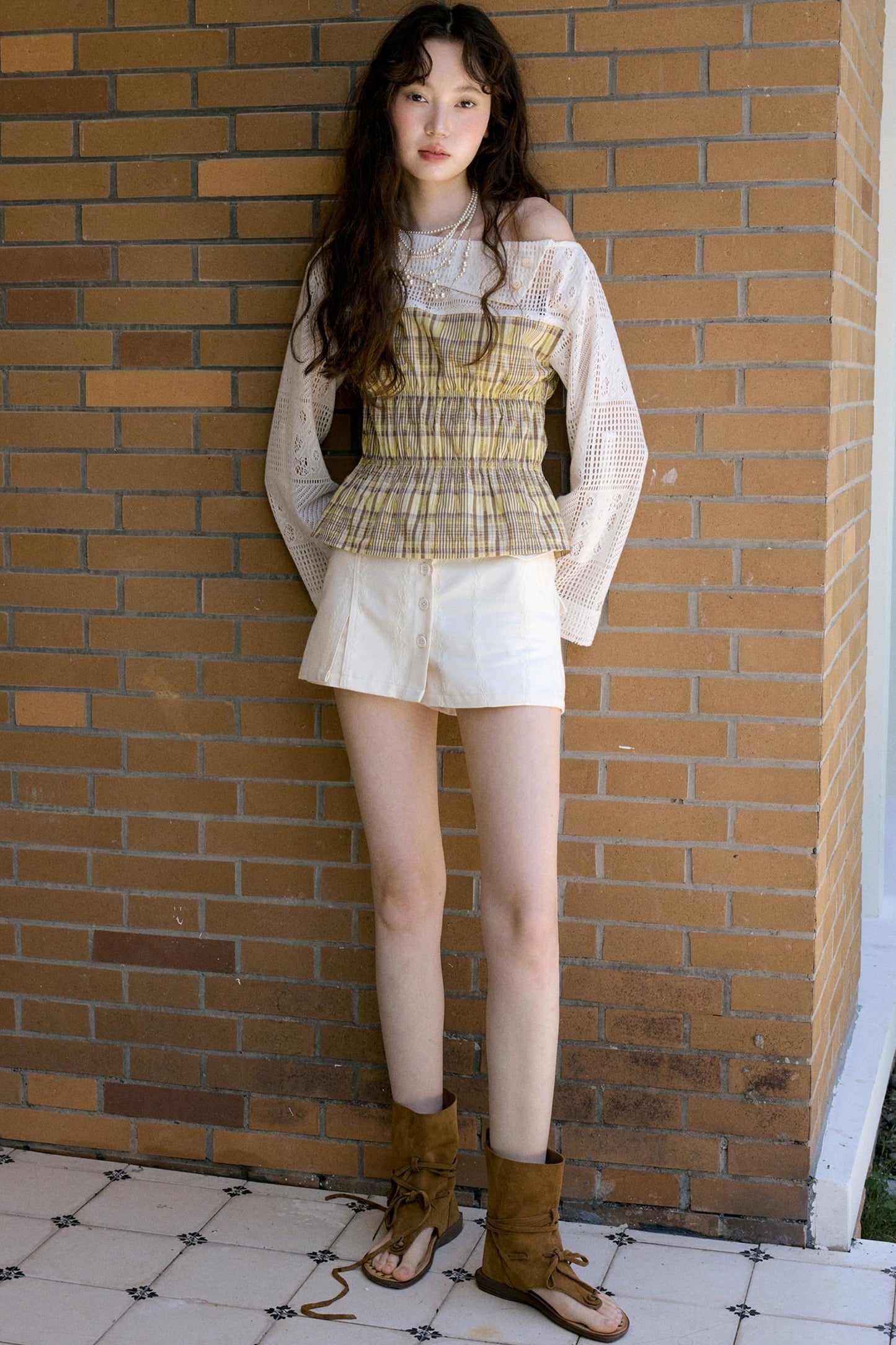 Apricot Yellow Bohemian Top Skirt Set-Up