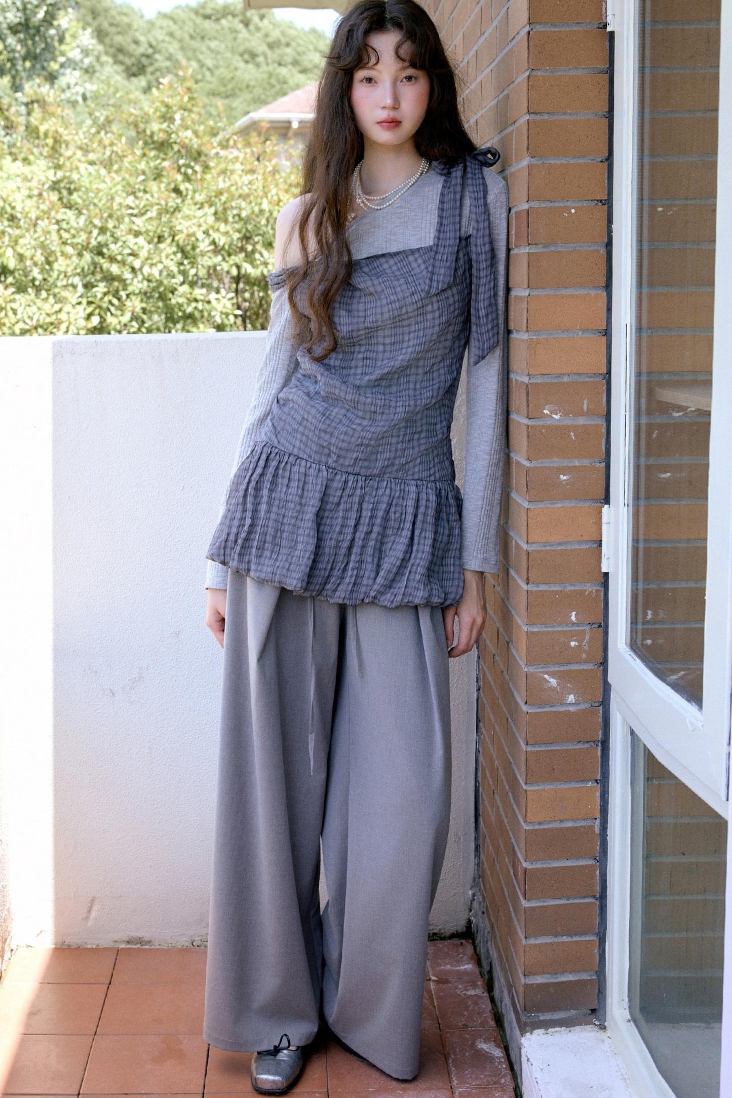 Asymmetrical Polka Dot Top