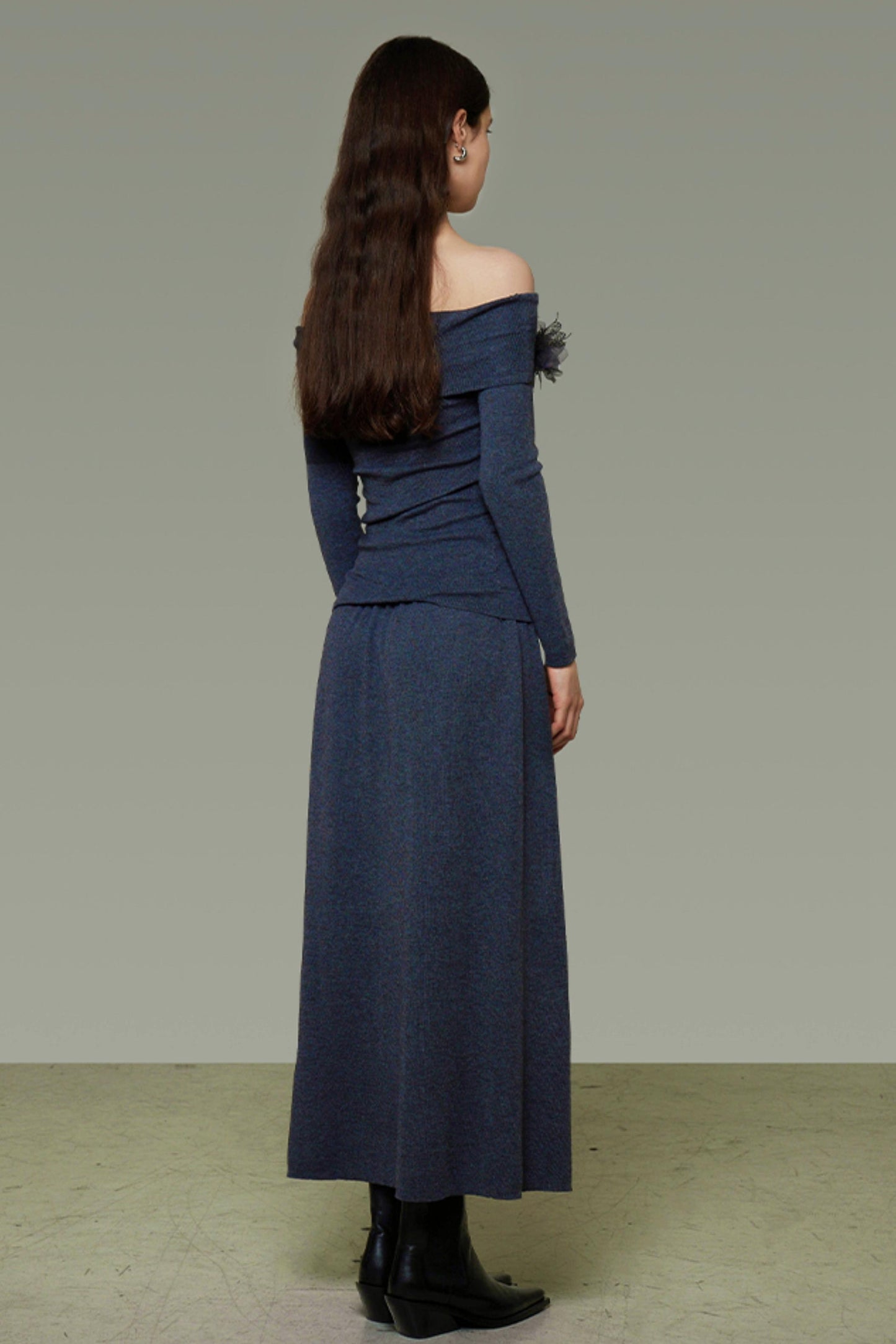 Autumn Knit One-Shoulder Dress