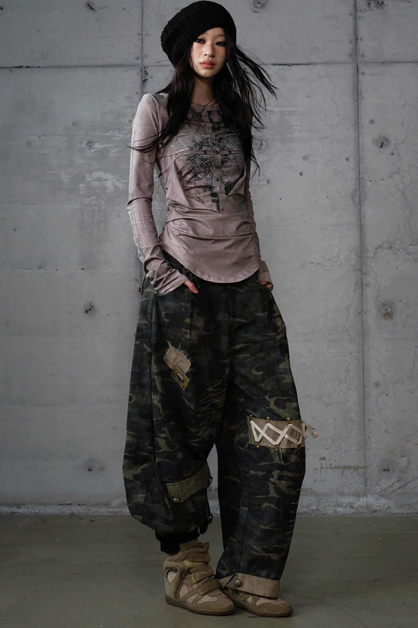 Vintage Distressed Long Sleeve Knitted Base Layer