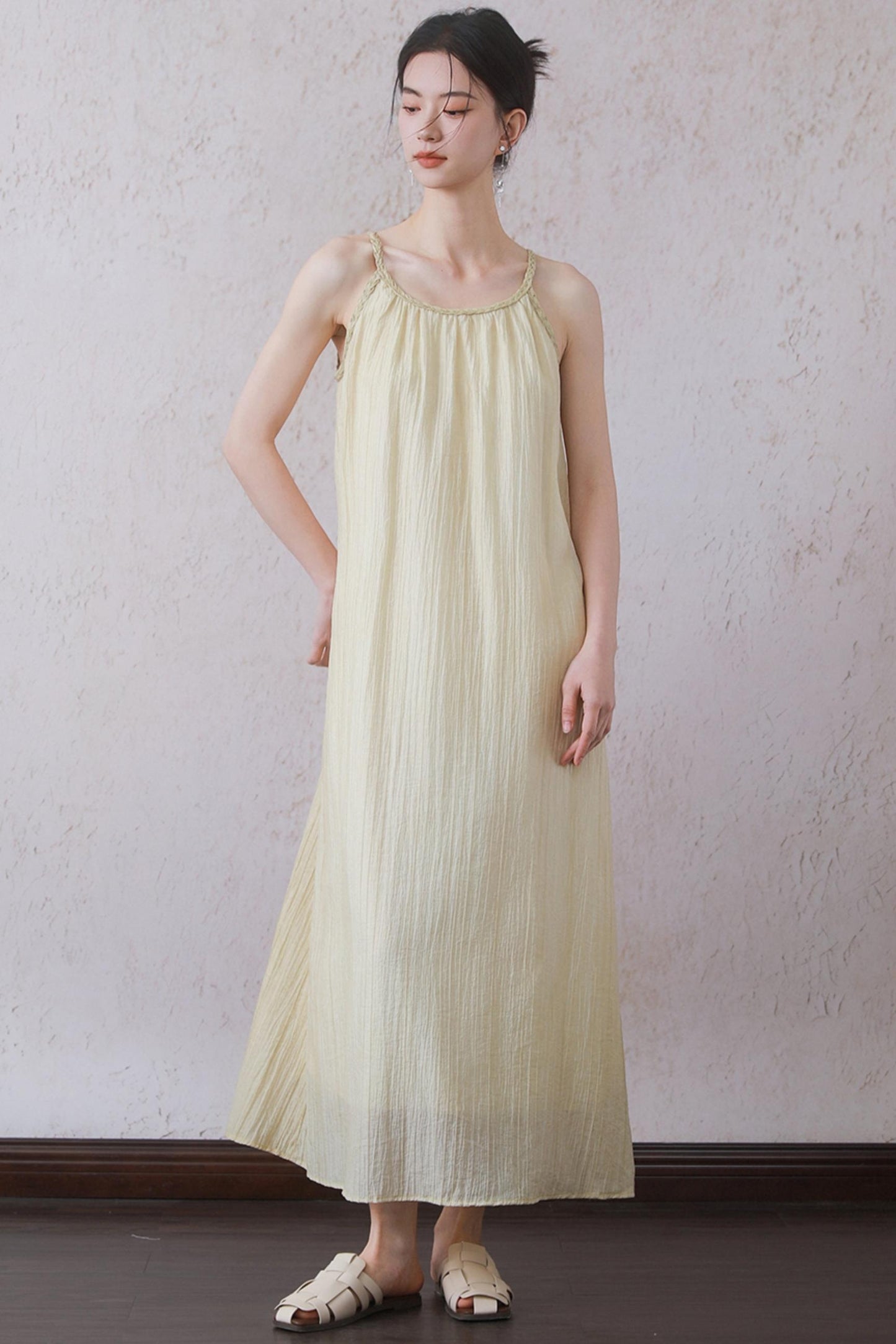 Yellow Halter Dress Set-Up