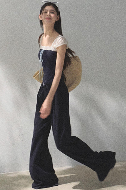 Cotton V-Neck Wide Leg Set-Up