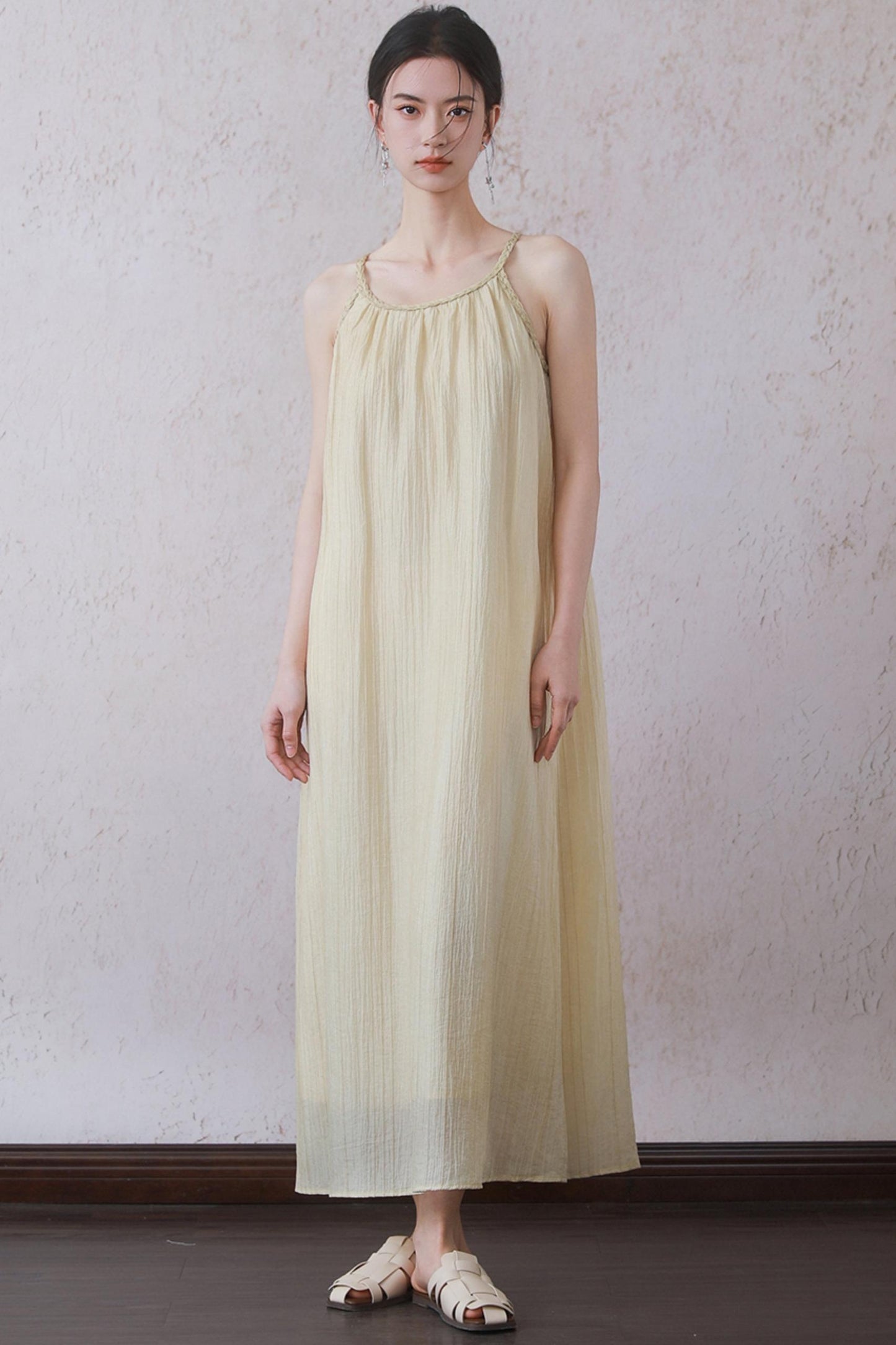 Yellow Halter Dress Set-Up