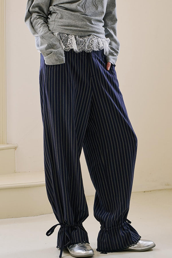 Layered Lace Casual Suit Pants