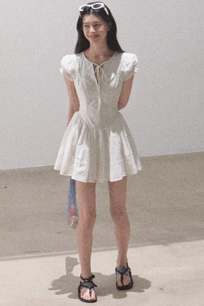 Lovefall Embroidered Cotton Tea Dress