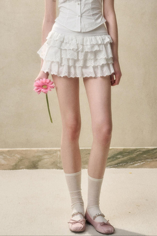 Cotton Lace Peplum Set-Up