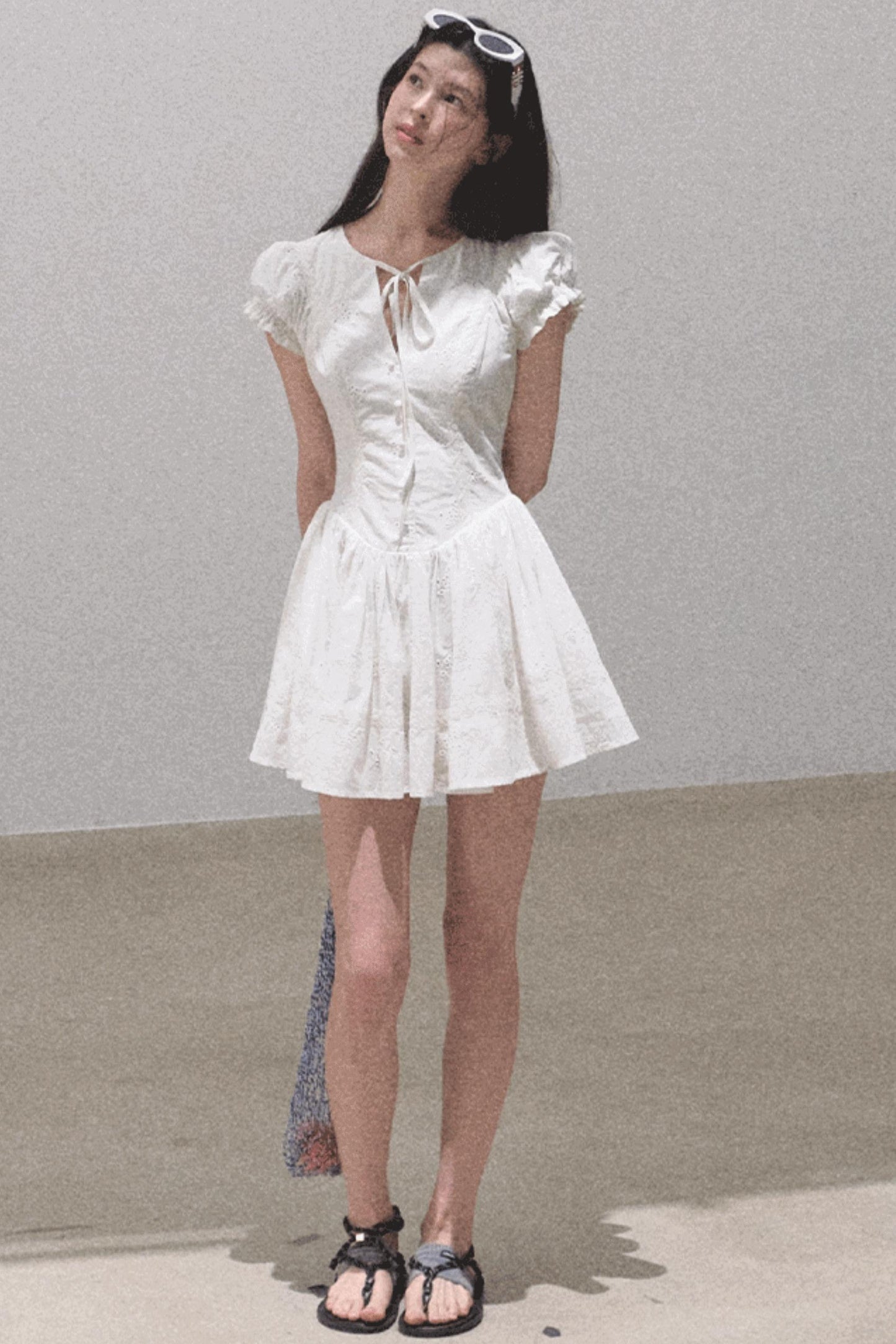 Lovefall Embroidered Cotton Tea Dress