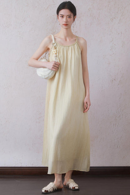 Yellow Halter Dress Set-Up