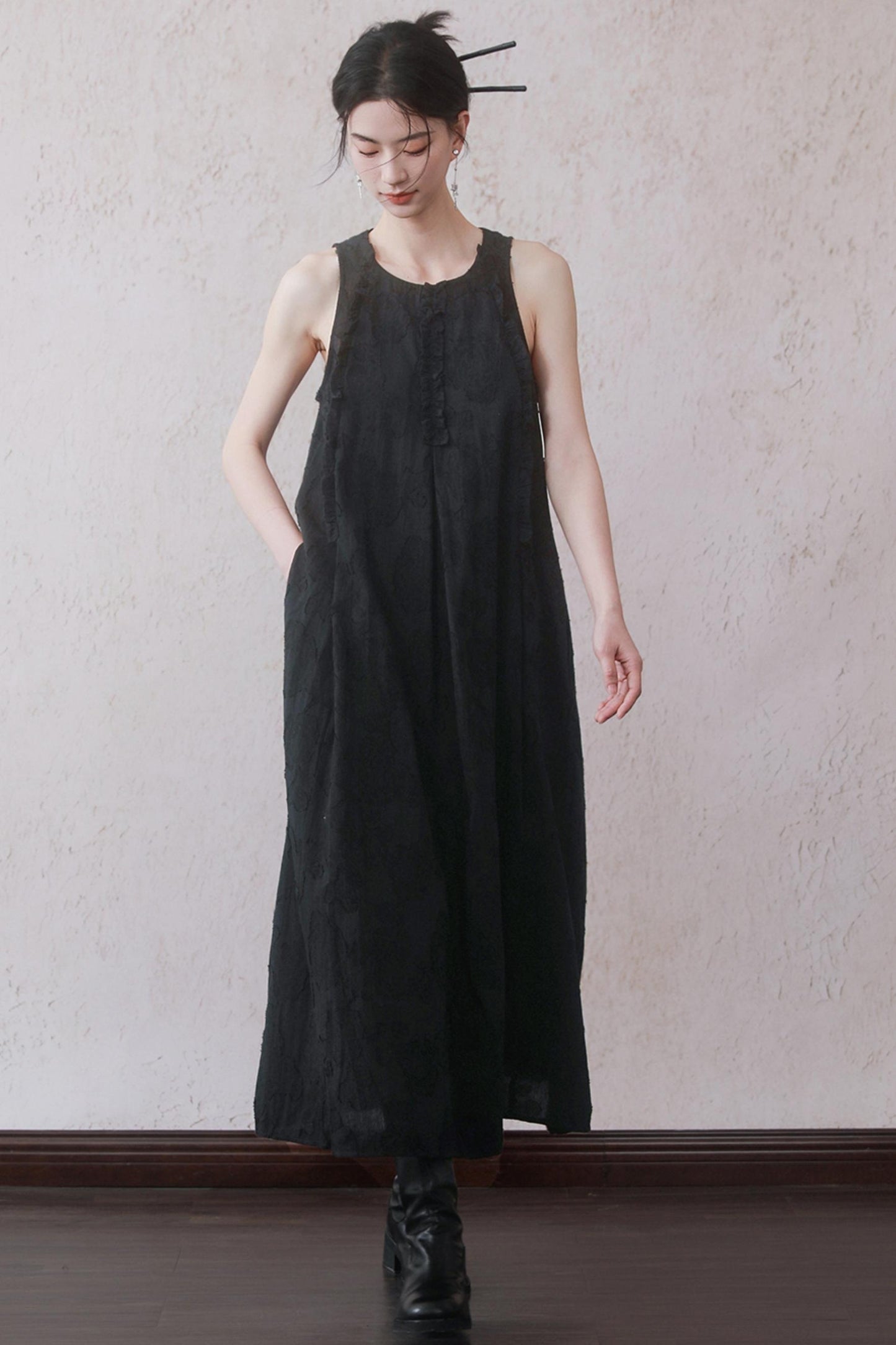 Beige Black Underdress