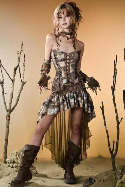 Gilded Snake Low-Waisted Skirt