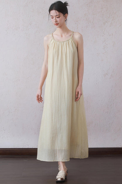 Yellow Halter Dress Set-Up