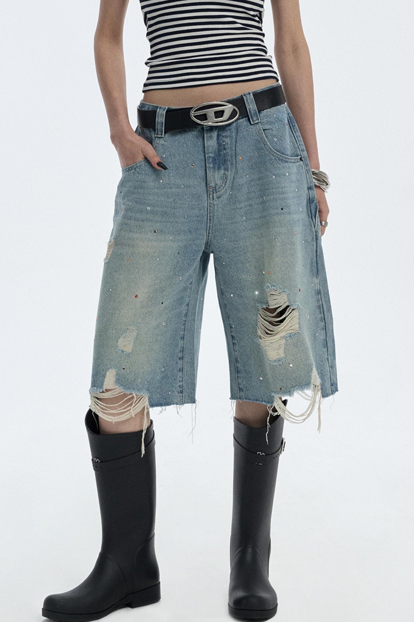 Starry Diamond Denim Pants