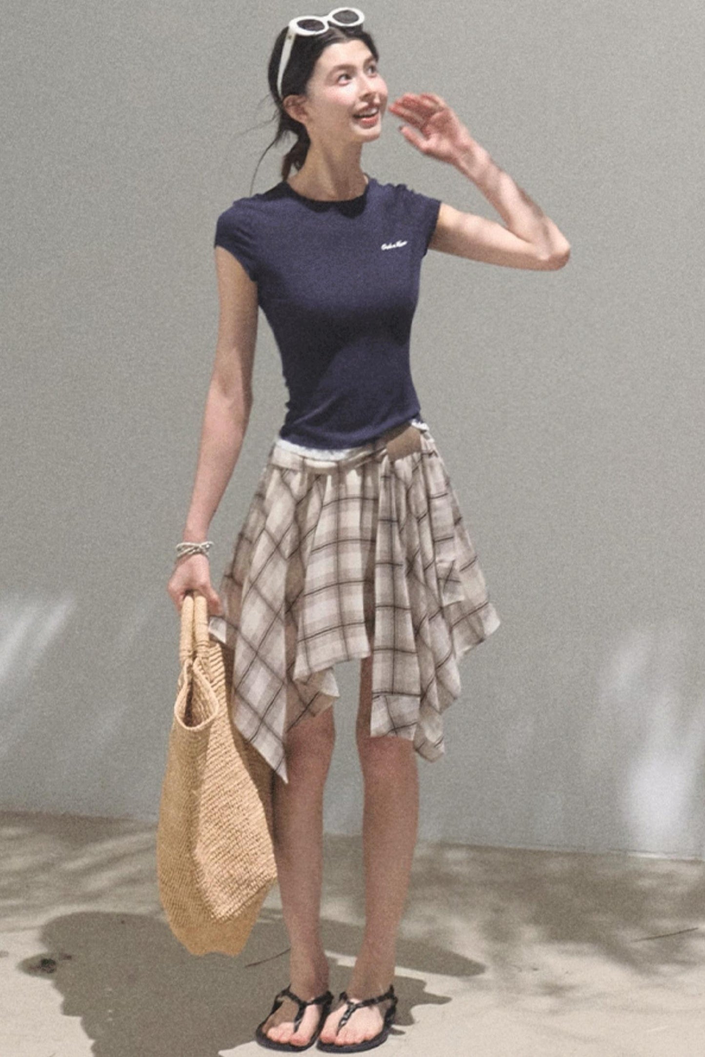 Love Ripple Plaid Skirt