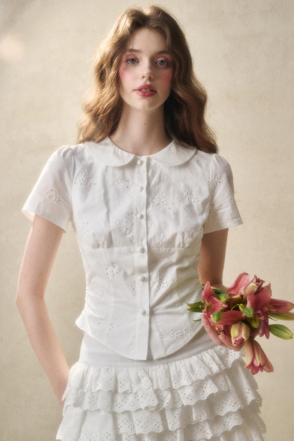 Cotton Lace Peplum Set-Up