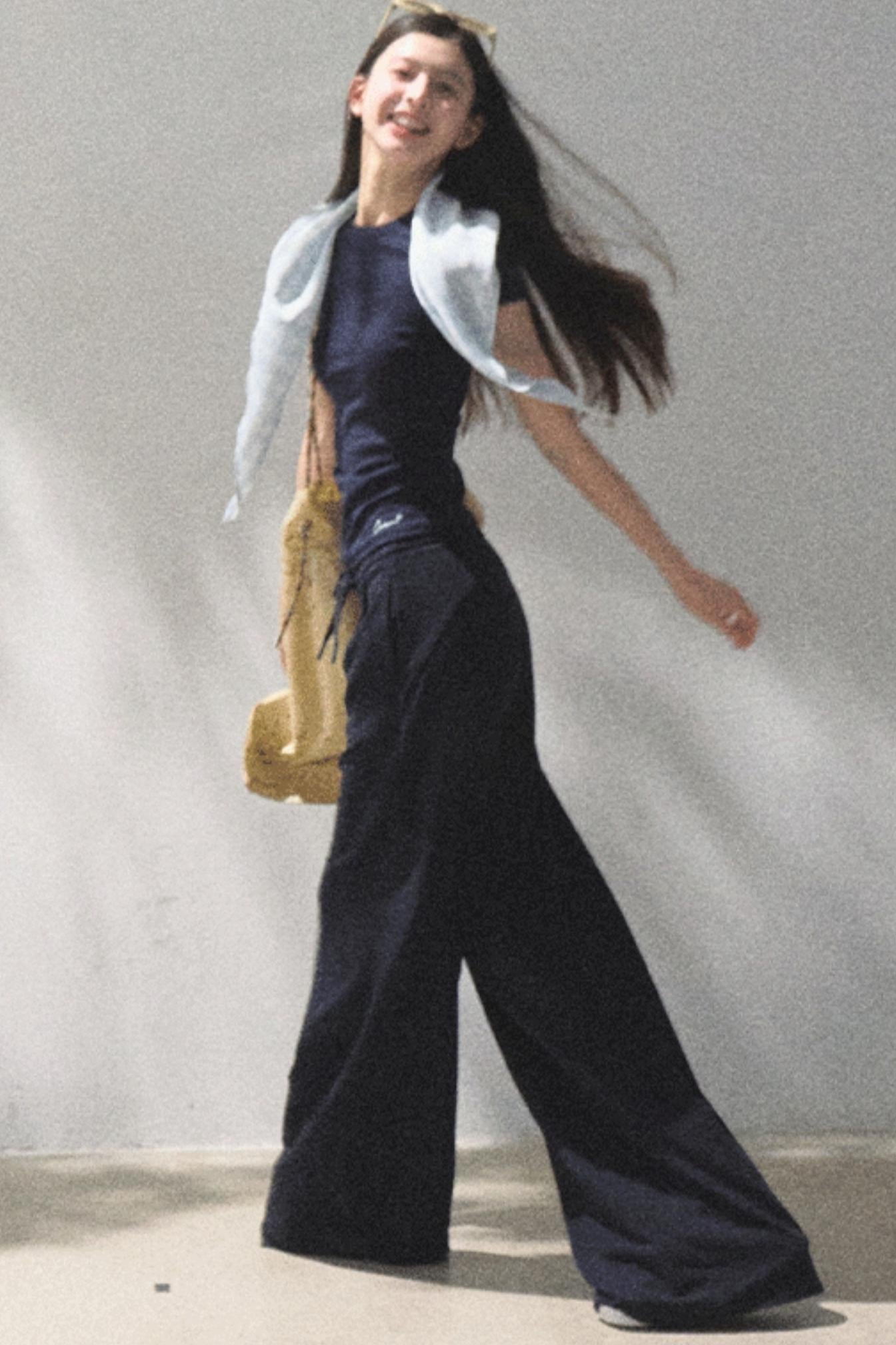 Cotton V-Neck Wide Leg Set-Up