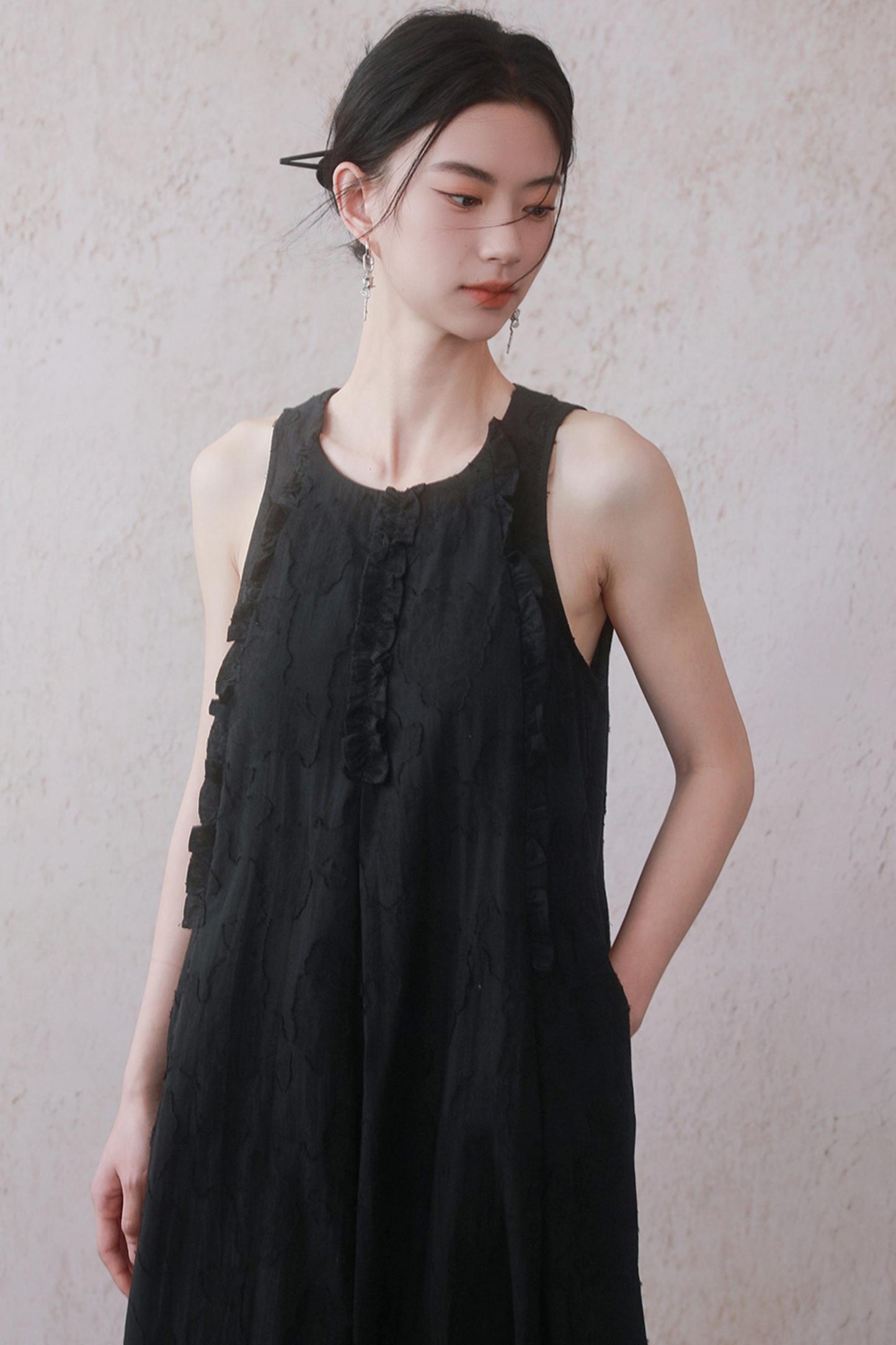 Beige Black Underdress