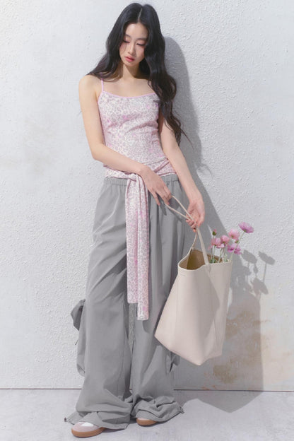 Peach Pink Leopard Print Camisole Set-Up