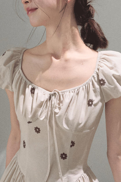 Luminous Cotton Tea Dress