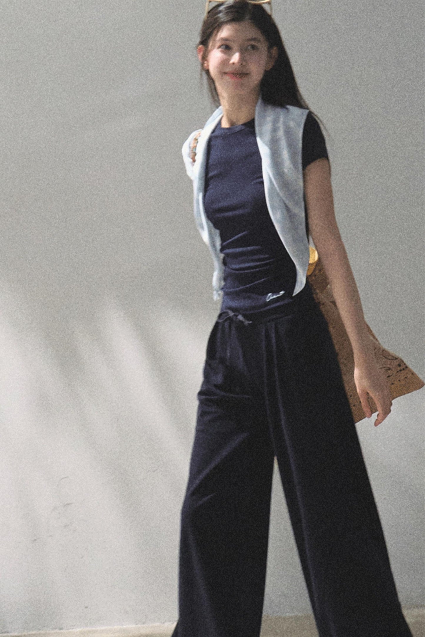 Cotton V-Neck Wide Leg Set-Up