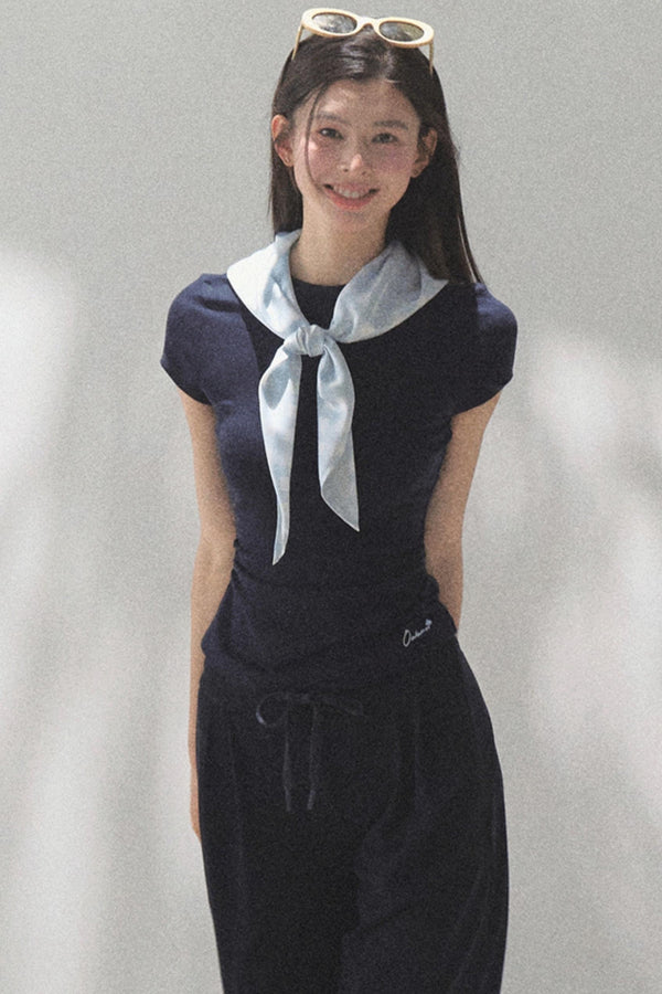 Cotton V-Neck Wide Leg Set-Up