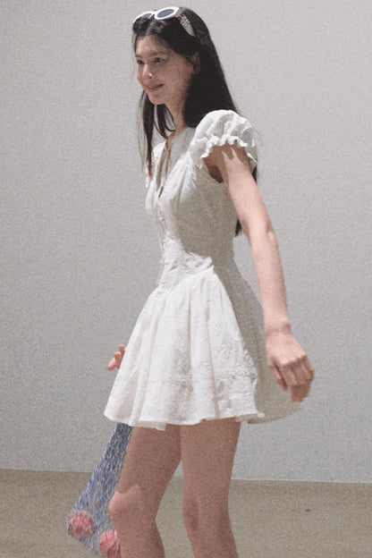 Lovefall Embroidered Cotton Tea Dress