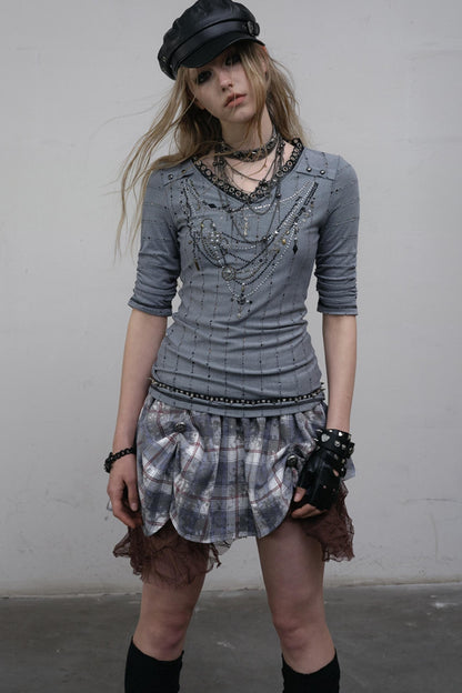 Retro V-Neck Tee Set-Up