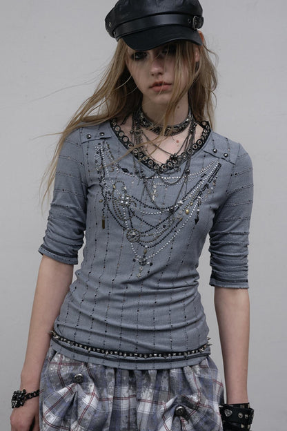 Retro V-Neck Tee Set-Up