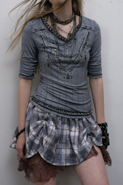 Retro V-Neck Tee Set-Up