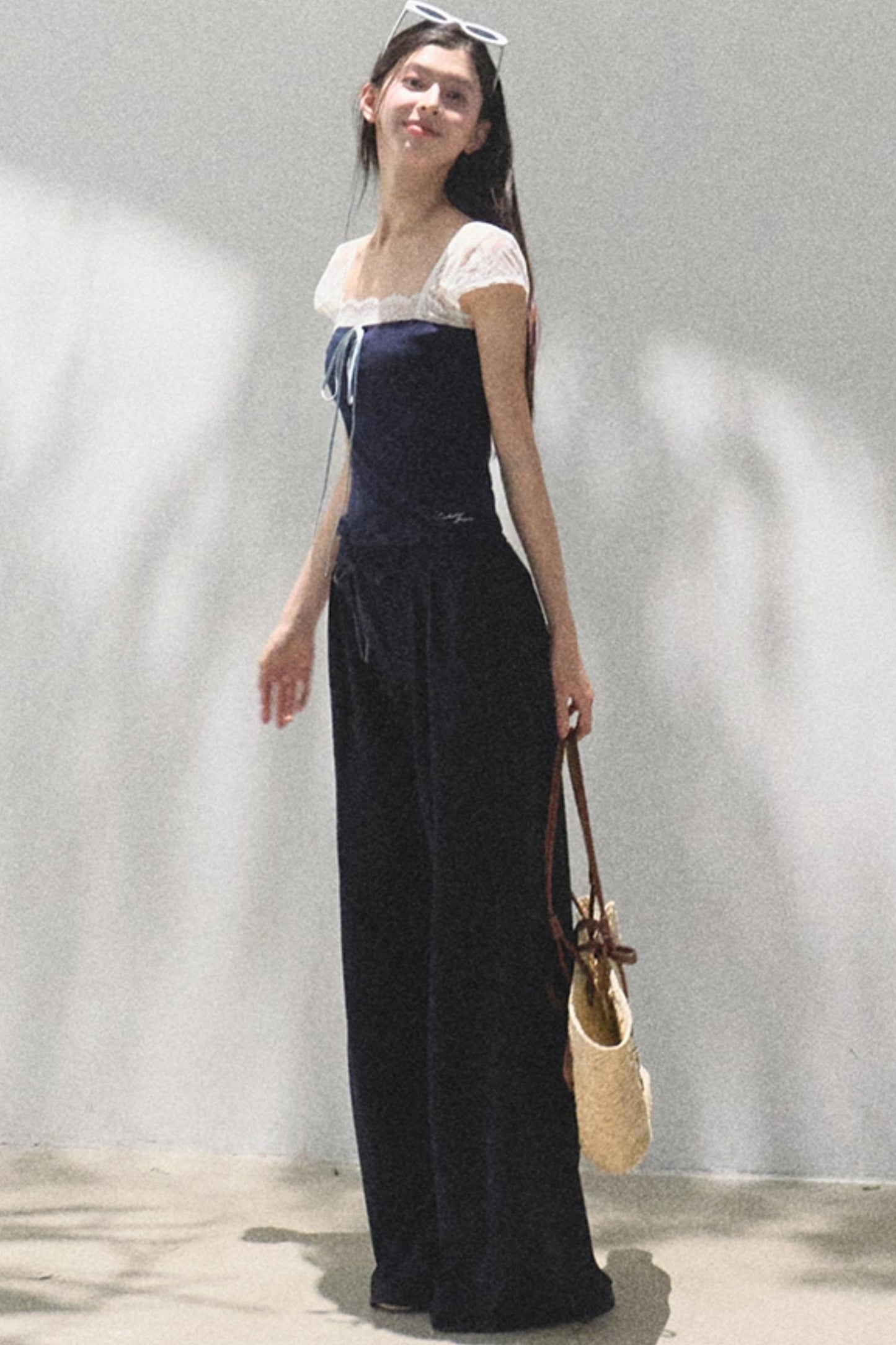 Cotton V-Neck Wide Leg Set-Up