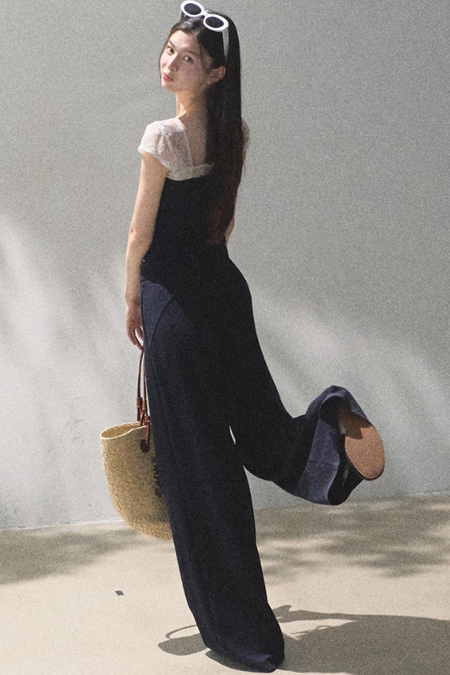 Cotton V-Neck Wide Leg Set-Up