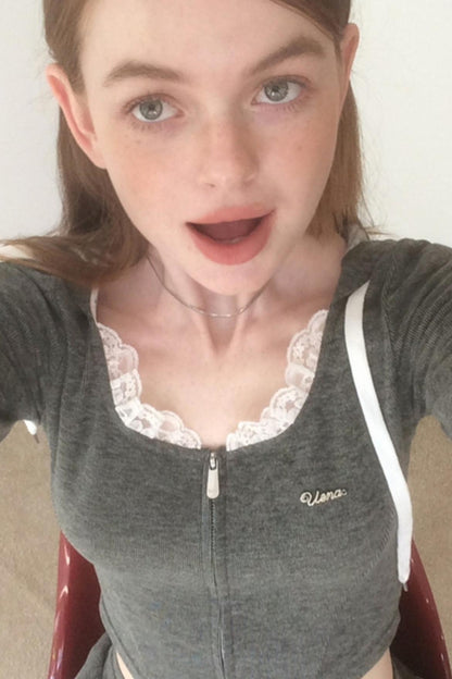 Lace Hooded Cardigan Set-Up