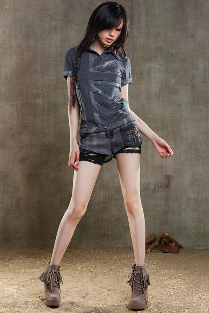 Punk Street Irregular Strappy Shorts