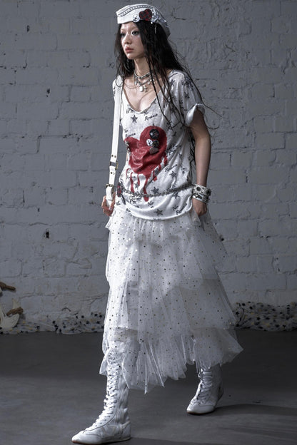 Sailor Style Printed Loose T-Shirt