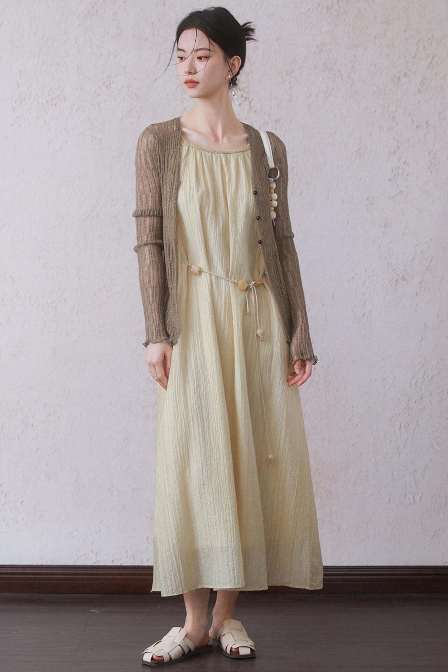 Yellow Halter Dress Set-Up