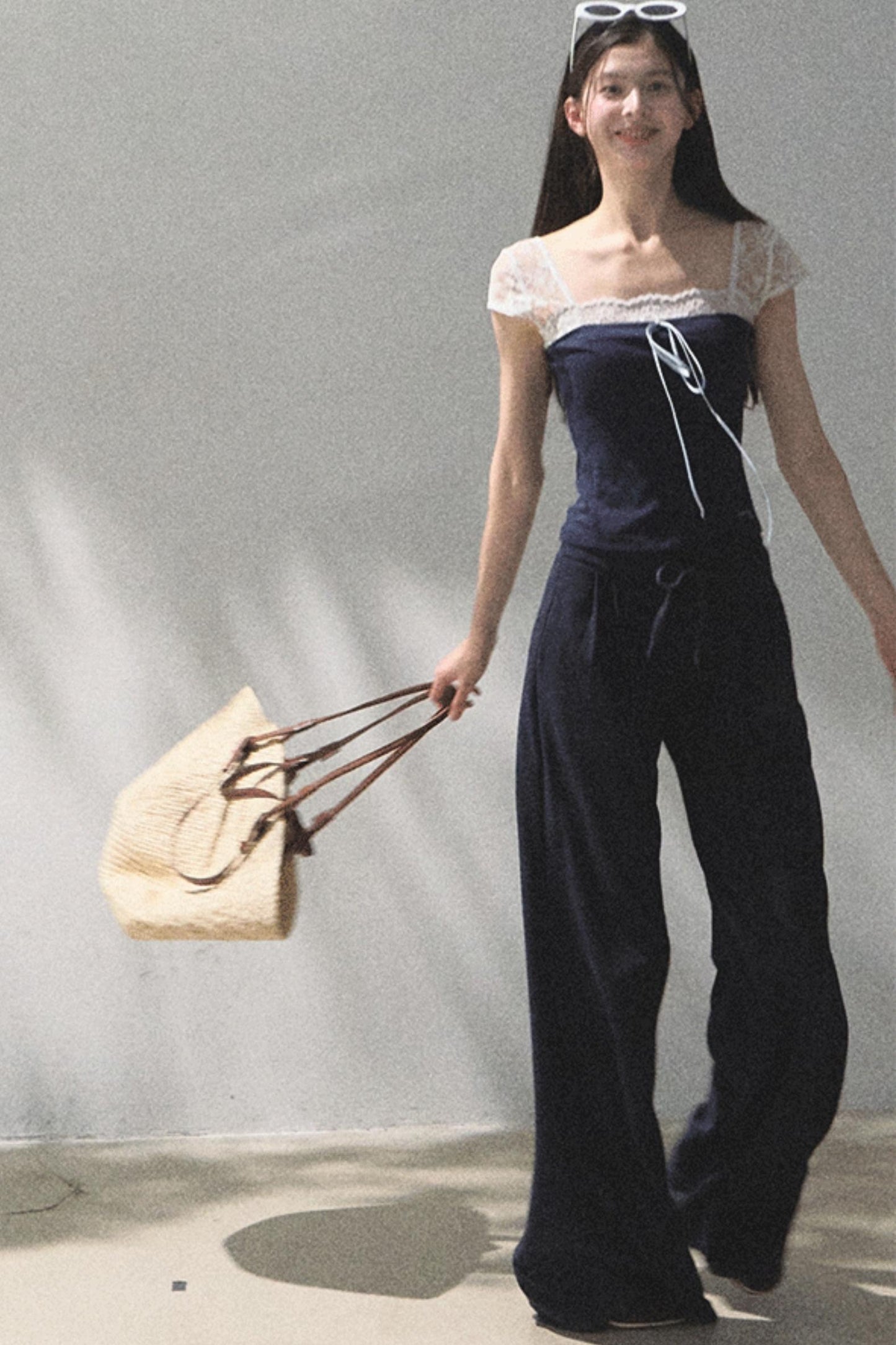 Cotton V-Neck Wide Leg Set-Up