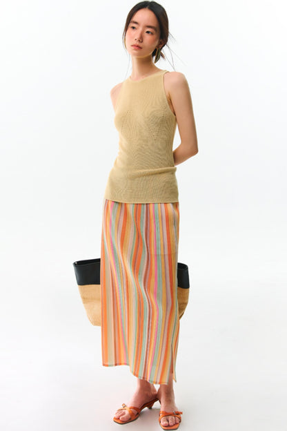 Orange Pleated Bustier Set-Up