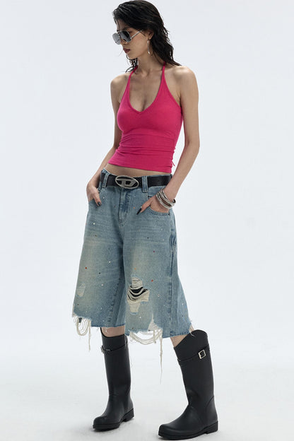 Starry Diamond Denim Pants