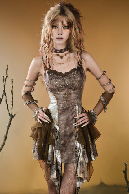 Gilded Snake Suspender Dress