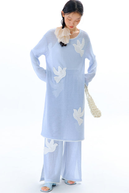 Sea Asuka Embroidered Knit Dress