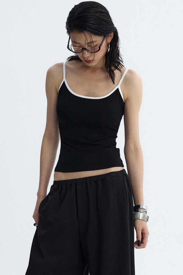 Solid Color U-Tie Slim Camisole